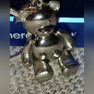 NWOT VMisright Silver Metal Movable Bear keychain."Free Gift w/ 2 or more Items"